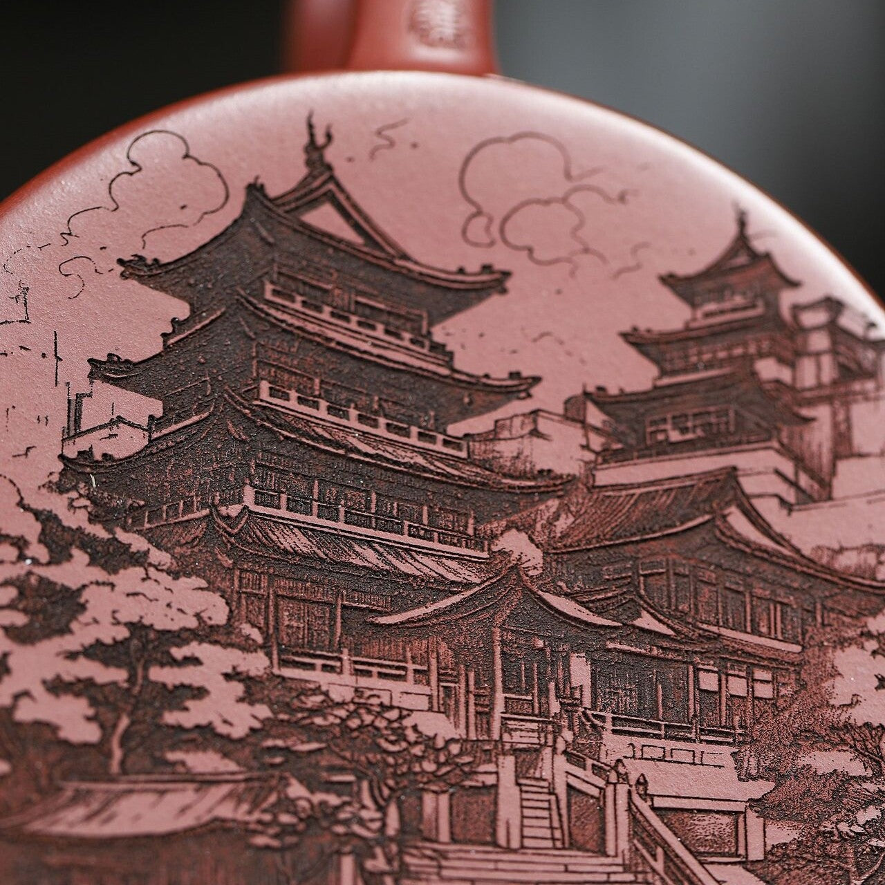 full handmade teapot Chinese character carved real yixing zisha master pot 200ml