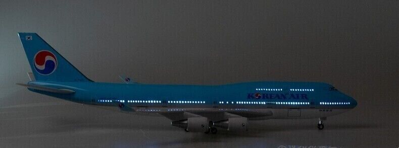 1:150 47CM KOREAN AIR B747-400 Plane Led Sound- controlled Light Resin Model