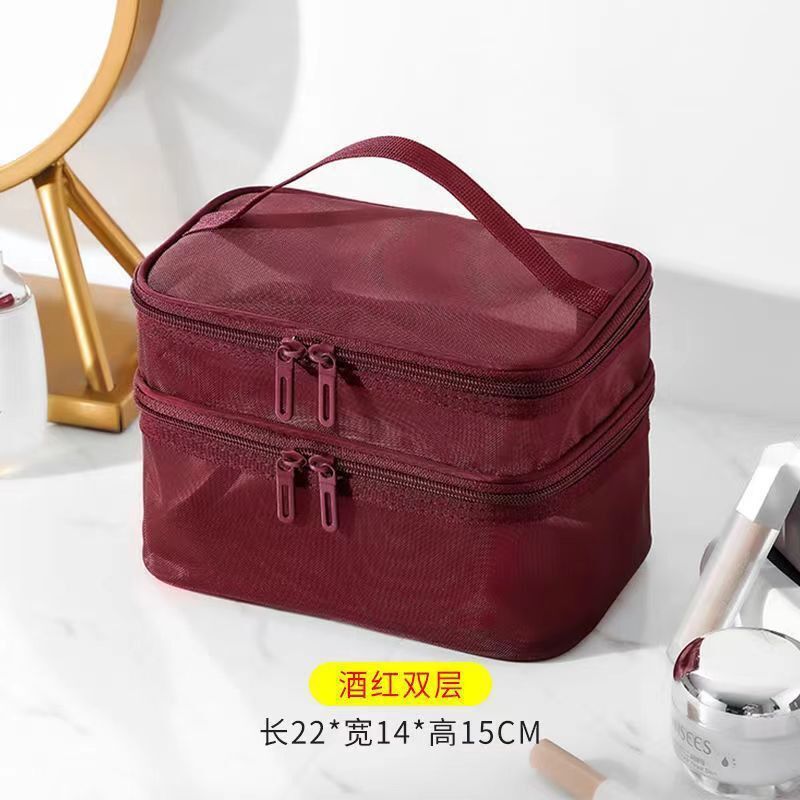 Transparent Mesh Purse Cosmetics Makeup Toiletries Traveling Organizer Bag 1 PC