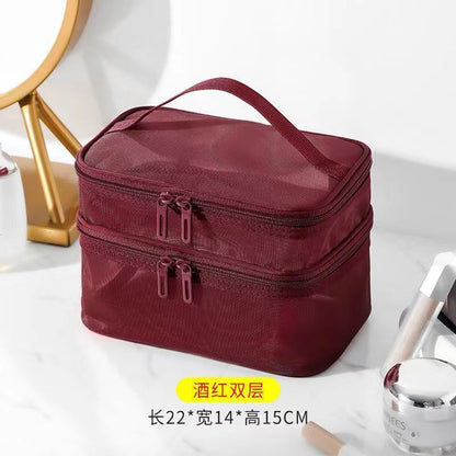 Transparent Mesh Purse Cosmetics Makeup Toiletries Traveling Organizer Bag 1 PC