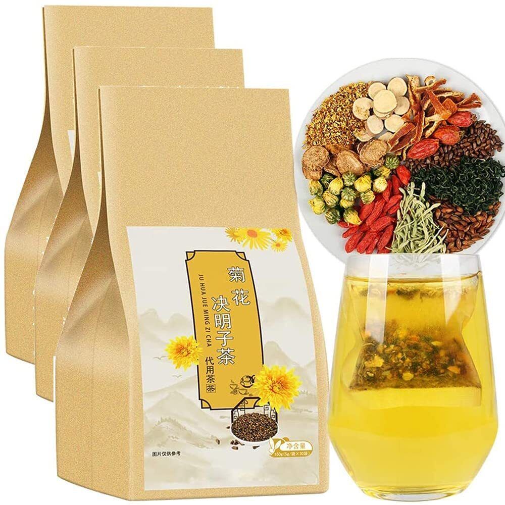 Chrysanthemum Cassia Seed Tea Bags Ju Hua Jue Ming Zi 450g (5gx30pack X 3bags)