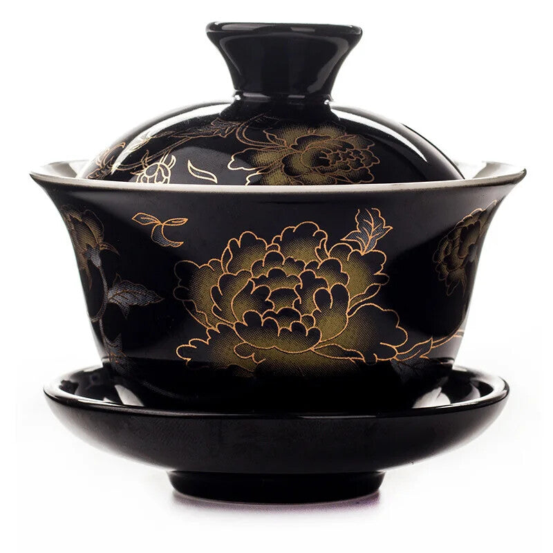 Hand Painted Red Dragon Gaiwan Tea Set Teaware Kung Fu Teacup Hand-painted