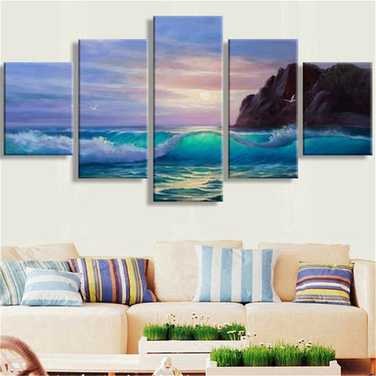 Seascape 5 Pieces Poster and Print Wall Art for Living Room Home Decor Unframed