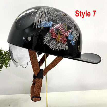 Motorcycle Duck Helmet Retro Helmets Baseball Cap Half Colorful Men Head Safety