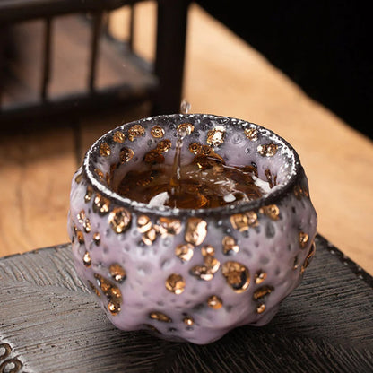 Unique Glazed Ceramic Teacup Shinoyaki Teacup 130ml -