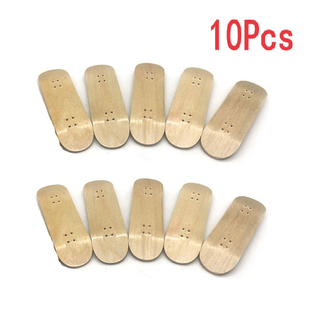 10Pcs Handmade Fingerboards Wooden Tech Deck Skateboard Natural Wood Grain