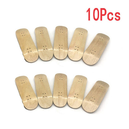 10Pcs Handmade Fingerboards Wooden Tech Deck Skateboard Natural Wood Grain