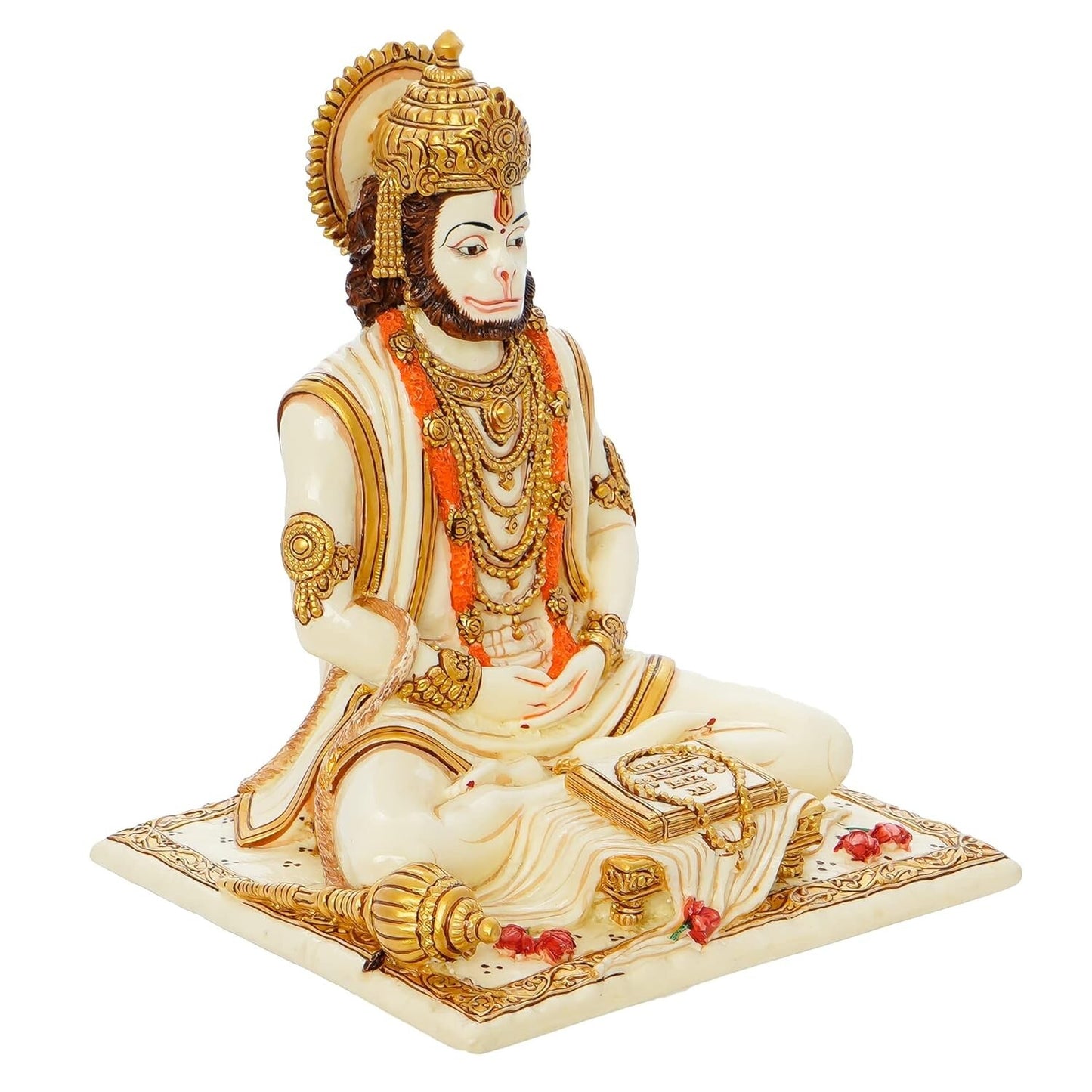 Hindu God Lord Hanuman on Sitting Position Statue Idol Figurine