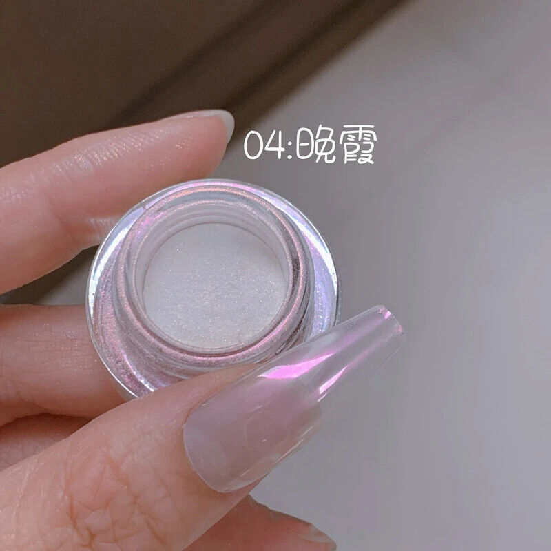 Nail Art Powder Chrome Metallic Mirror Pigments Iridescent Pearl Glitters Decors