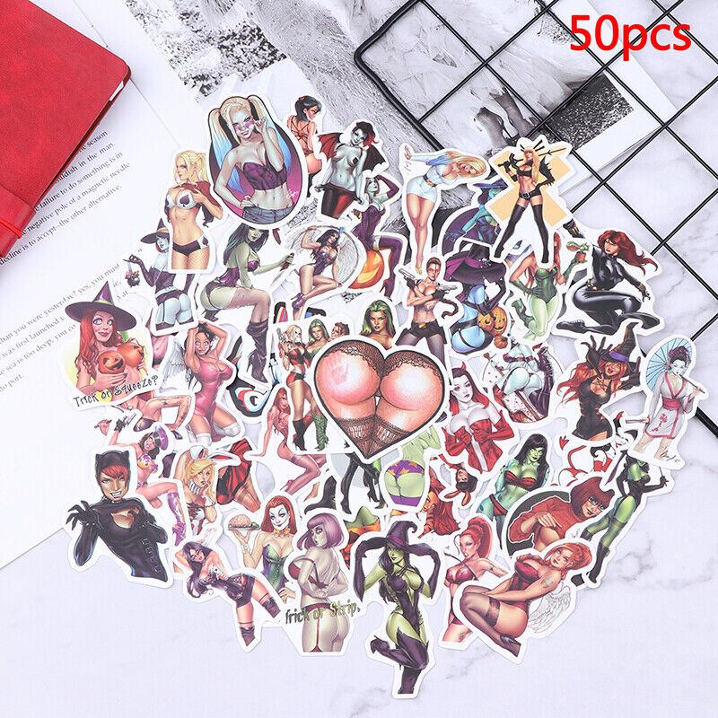 50Pcs/bag Pvc Waterproof Sexy beauty Girls Stickers For Skateboard Luggage DY-ca