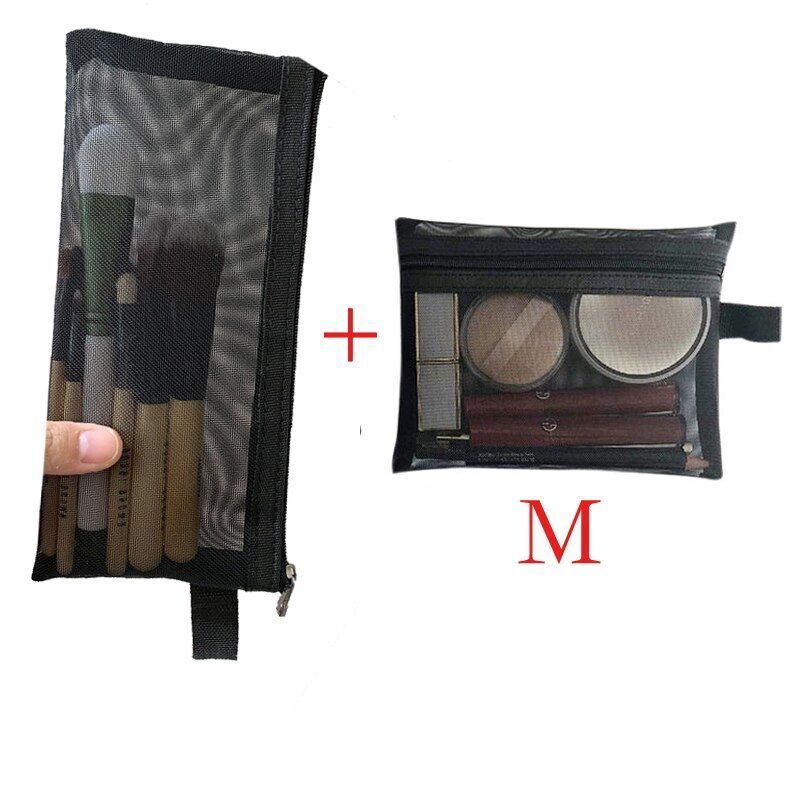 Mesh Cosmetic Bag Women S/M/L Set Makeup Bag Traveling Organizer Cosmetics Pouch