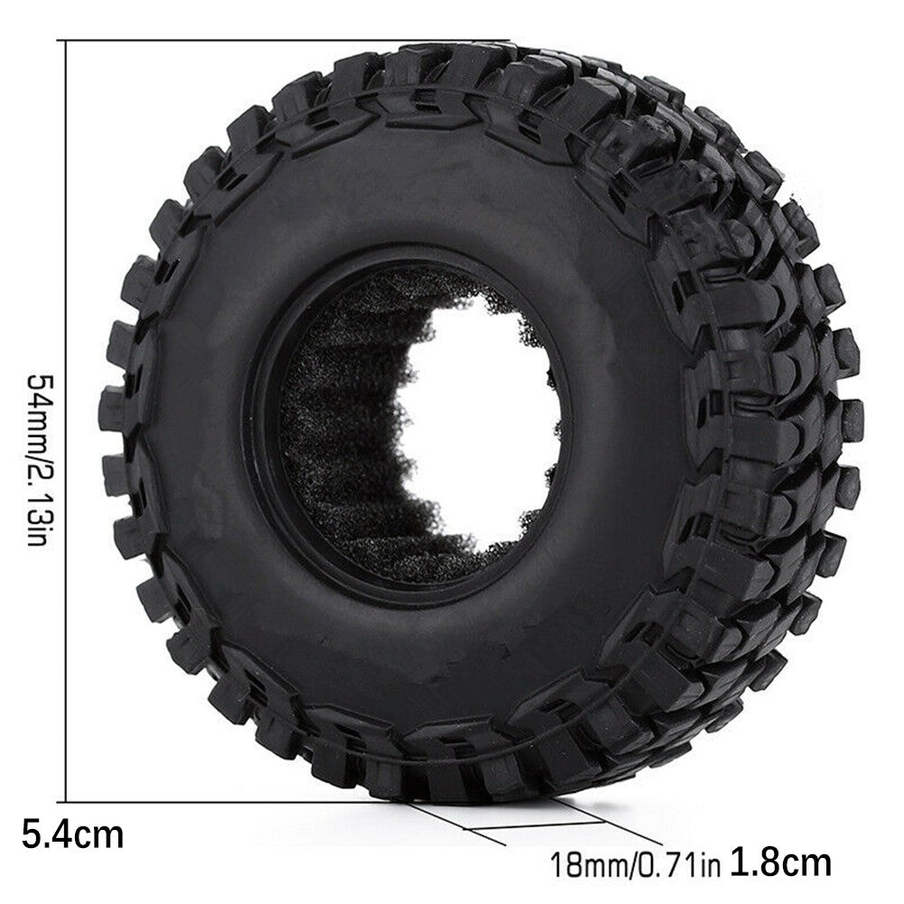 4Pack 1.0" Rubber Wheel Tires Tyres For Axial SCX24 Gladiator C10 1/24 RC Car