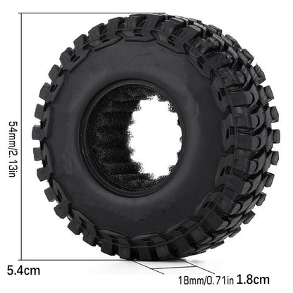 4Pack 1.0" Rubber Wheel Tires Tyres For Axial SCX24 Gladiator C10 1/24 RC Car
