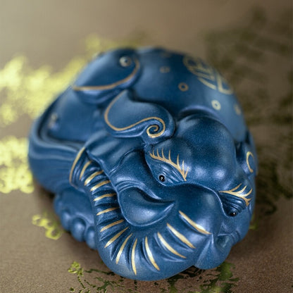 Creative Artware Table Decoration Yixing Zisha Green Clay Tea Pet Elephant China
