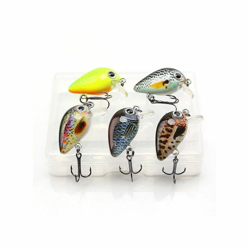 5Pcs/Lot 1.8g 3cm Mini Wobblers/Crankbait Fishing Lures Set Artificial Hard Bait