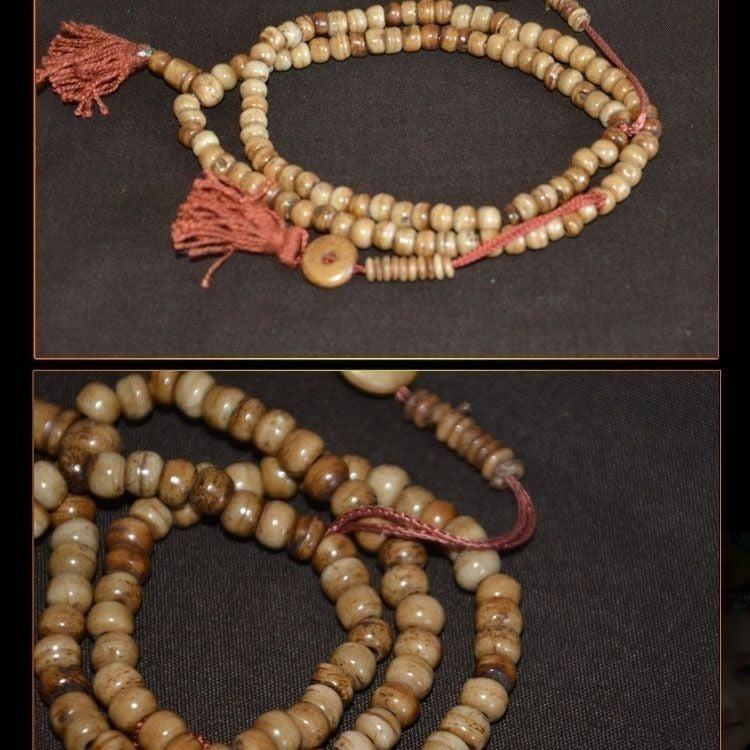 Tibetan Natural 108 Bead Bracelet Handcrafted Polished Buddhist Beads Hand Beads