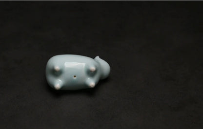 Chinese Tea Spirit Ceramic Cute Cat Tea Pet Figurines Tea Ceremony Zen Table