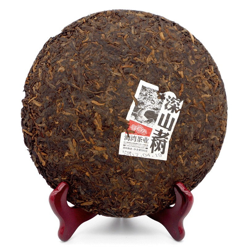 2017, China haiwan 500g lao tong zhi Shu Old Tree Puer Tea Cake Ripe Pu er erh