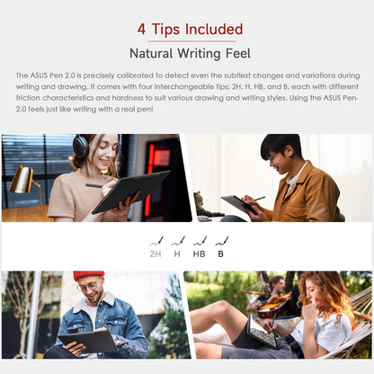 Original ASUS Pen 2.0 SA203H – MPP 2.0, 4096 Levels, USB-C Charging, 4 Tips