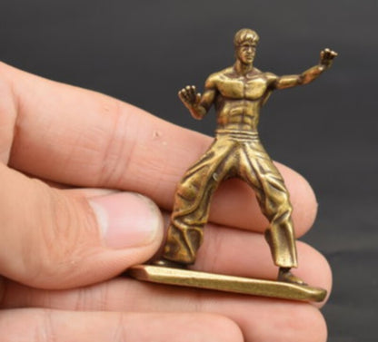 Brass Kung Fu Statue Figurine Sculpture Wing Chun Action Figure Decor