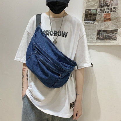 Crossbody Bag Shoulder Bag Denim Women Large Capacity Messenger Bag 44*7*18 CM
