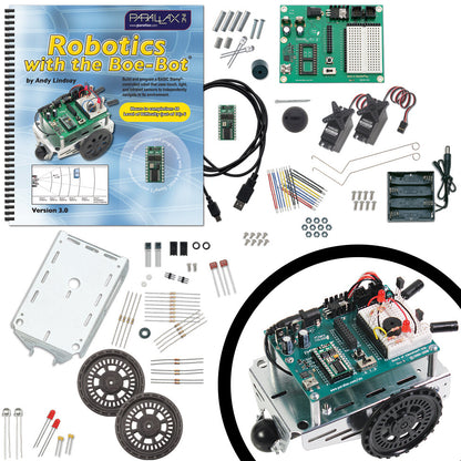 Parallax 28832 Programmable Boe-Bot Robot Kit - USB Version (non-solder)