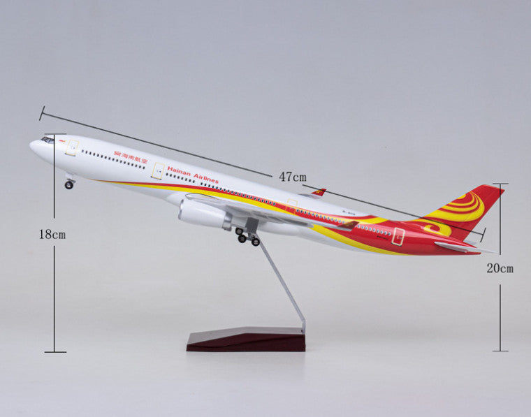 47CM 1:135 HAINAN AIRLINE AIRBUS A330 Passenger Plane Landing Gears Resin Model