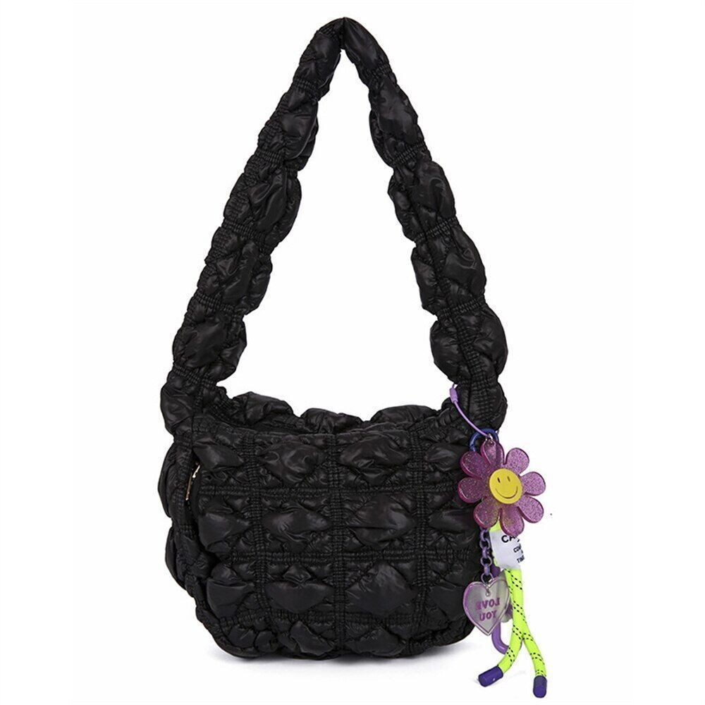 Nylon Women Shoulder Bags Lady Handbags Pleated Underarm Bag Small