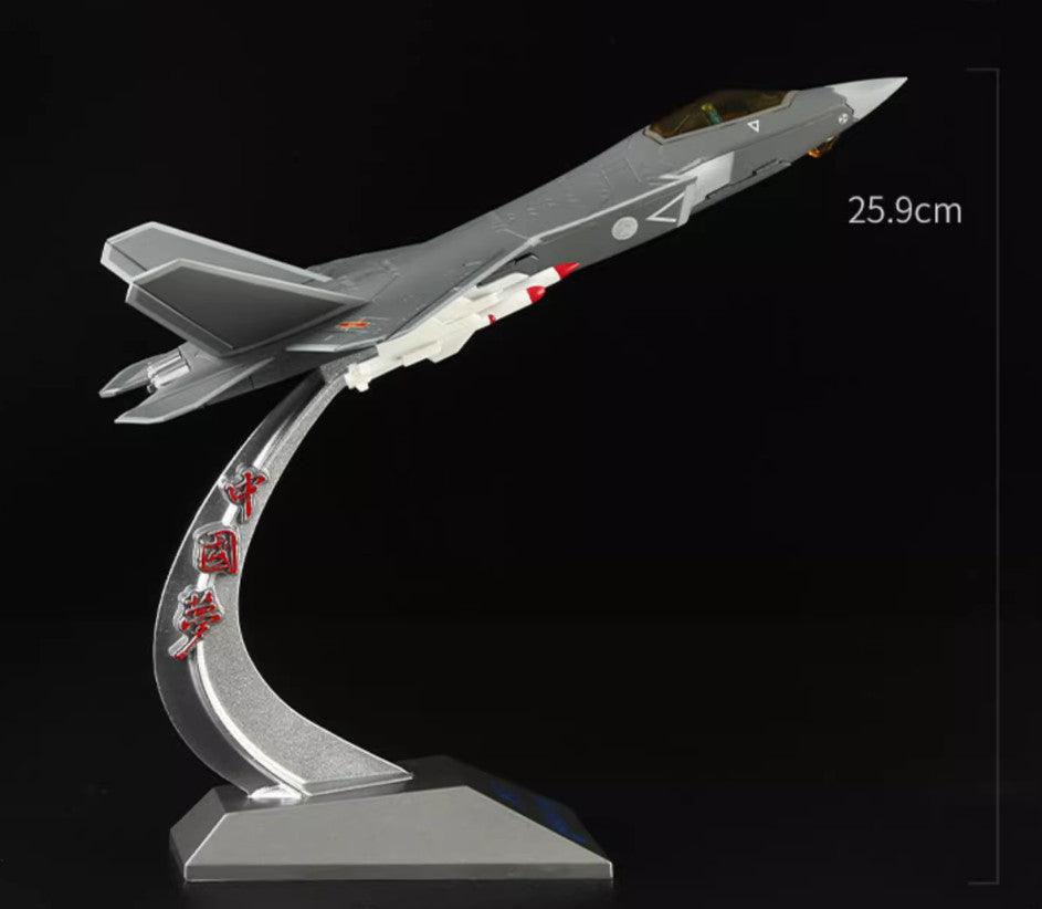 1:60 29CM China J-31 Stealth Fighter Airplane Diecast Military Aircraft Model