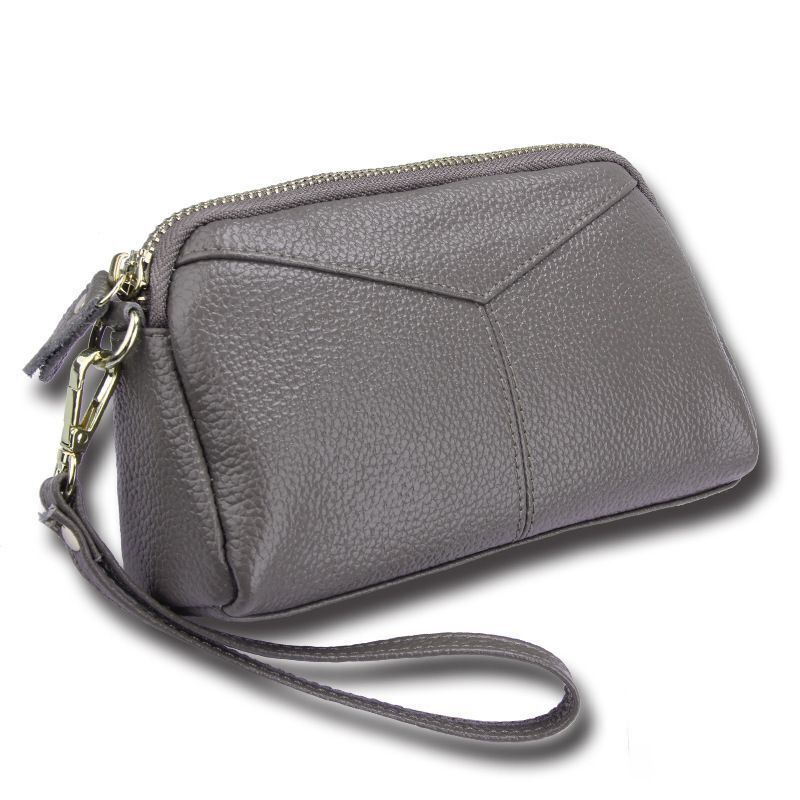 Cow Leather Women Day Clutch Bags Handbag For Women Lady Wristlet Solid Zipper