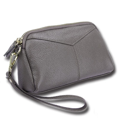 Cow Leather Women Day Clutch Bags Handbag For Women Lady Wristlet Solid Zipper