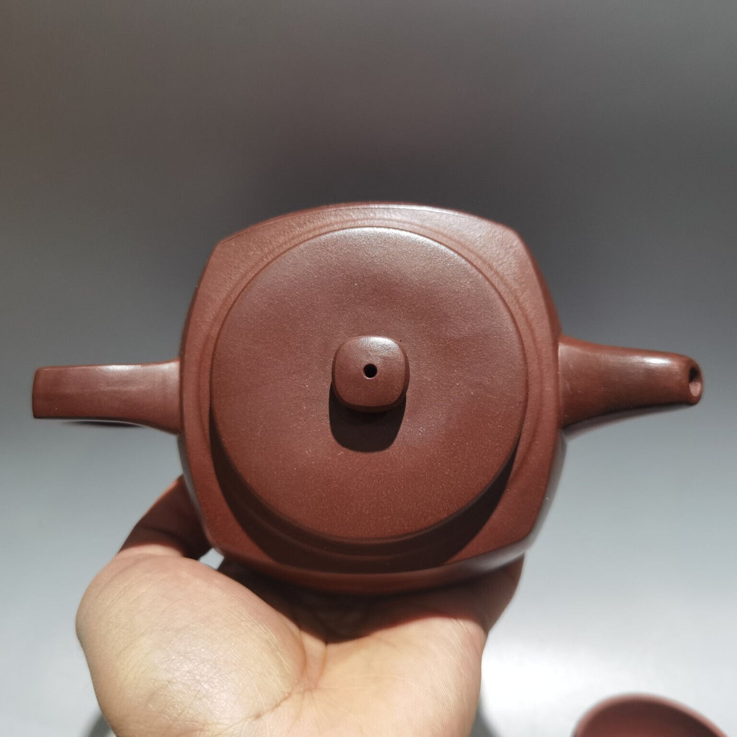 Chinese Yixing Zisha Clay Handmade Exquisite Teapot （方圆套壶 低款：顾景舟 )