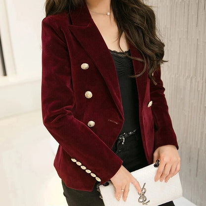 Women Midnight Office Lady Double Suit Jacket Coat Female Party Clothes Gift