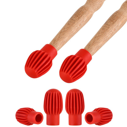 2Pcs Soft Silicone Drum Stick Sleeve Caps Drumstick Protective Mute Cover Cap nn