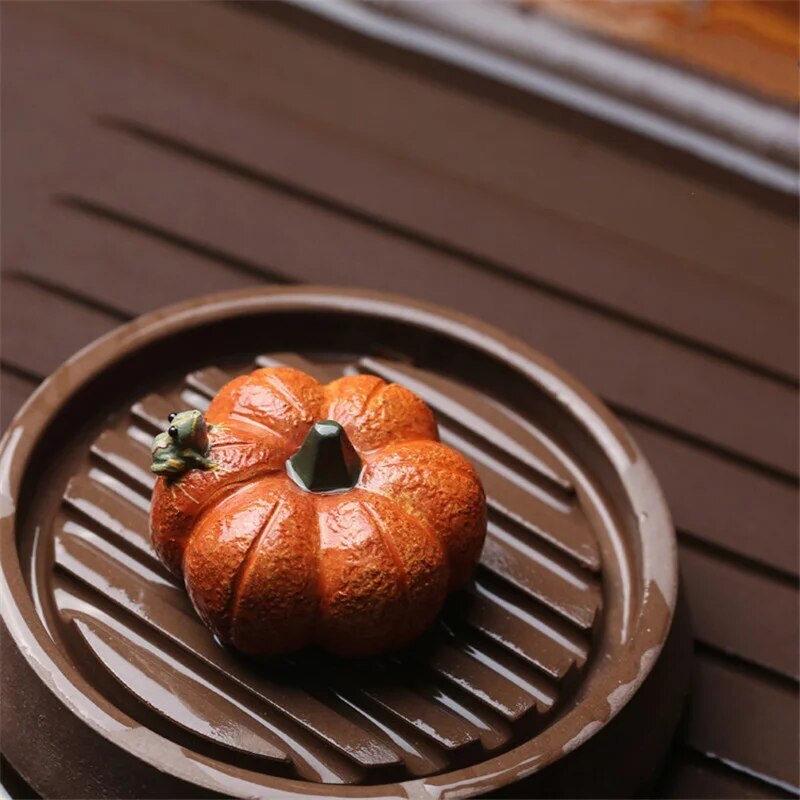 Yixing Purple Clay Pumpkin Frog Tea Pet Handmade Teahouse Decoration Creative