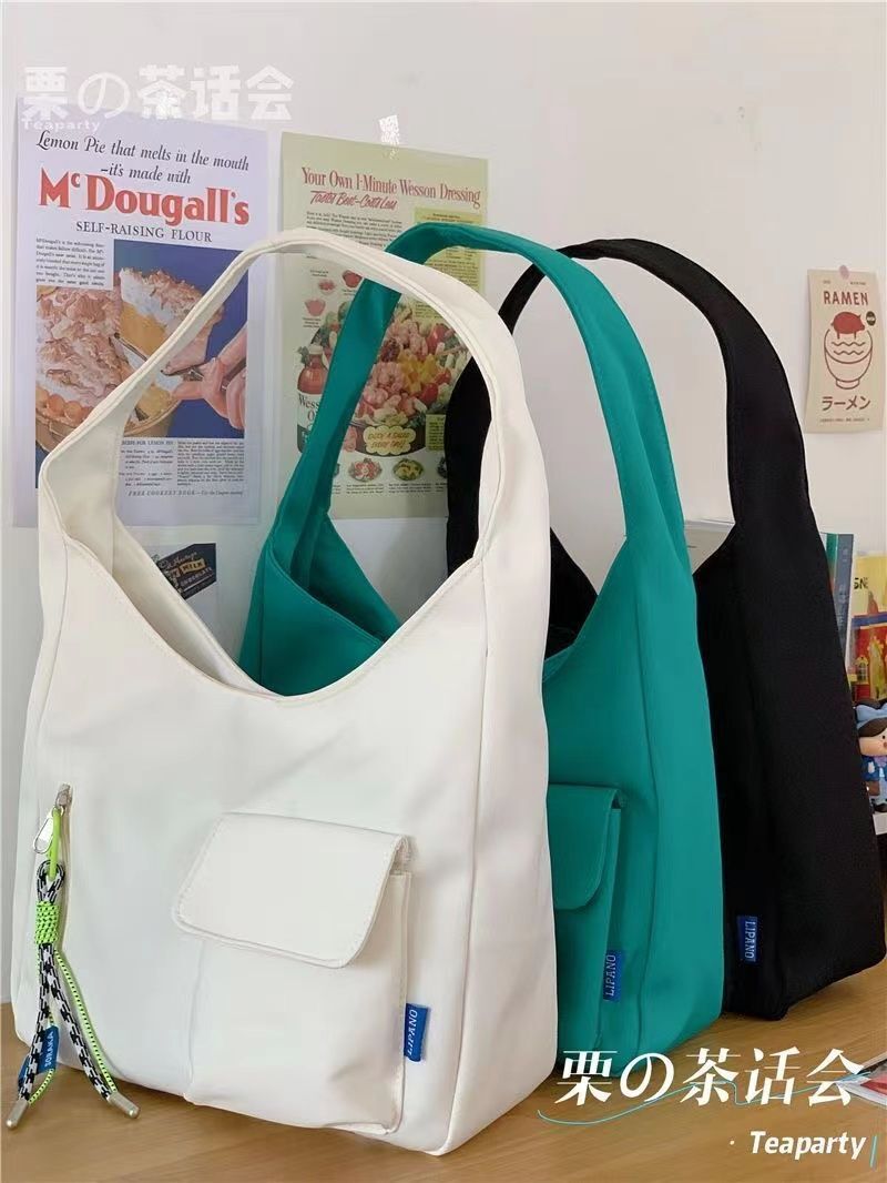 Simple Shoulder Bag Japanese Style Nylon Tote Bag Large Capacity School Handbags