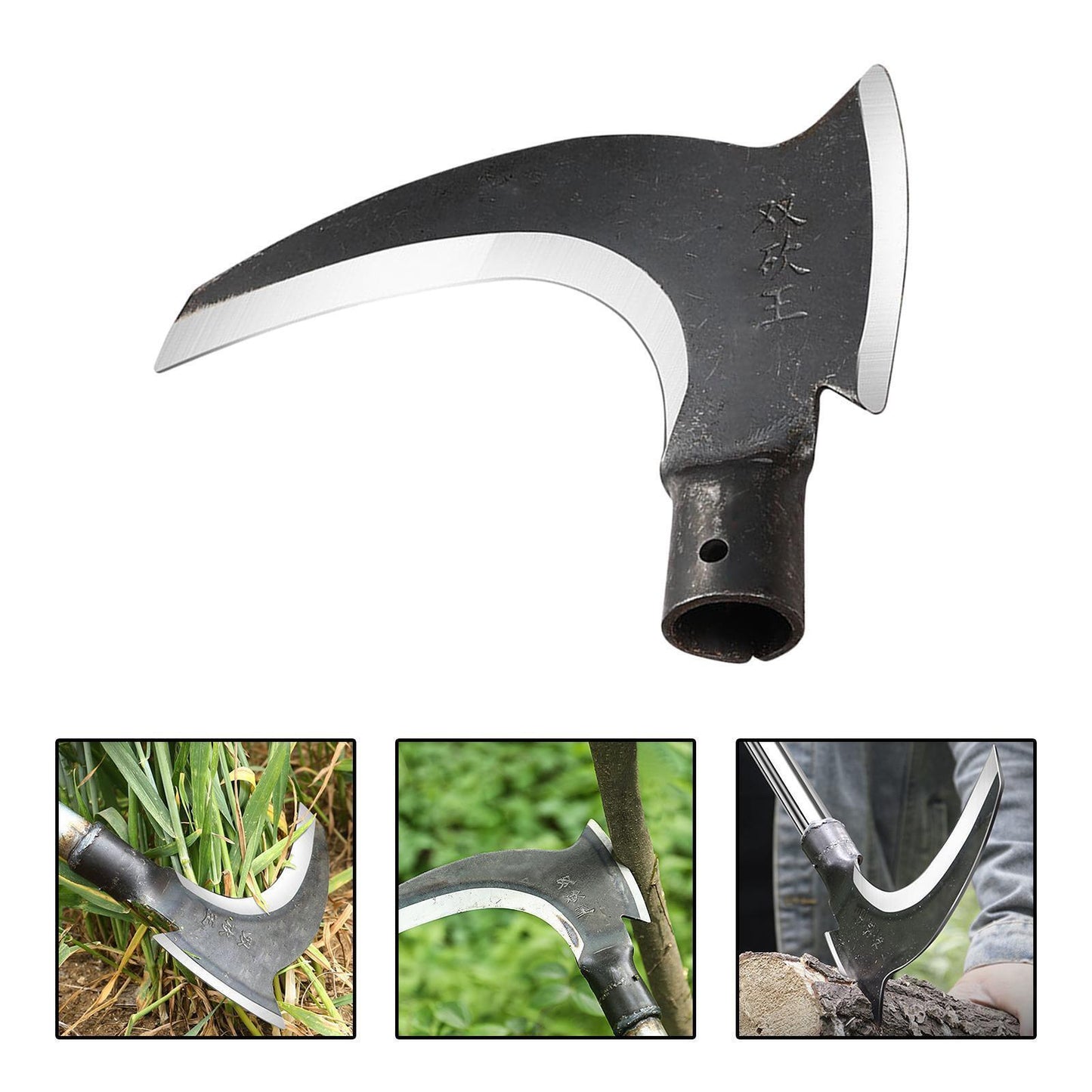 Gardening Axe and Sickle Set Splitting Firewood Steel Hatchet for Outdoor