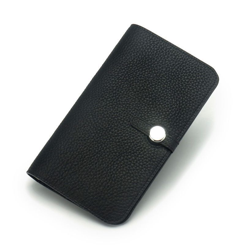 Genuine Leather Passport Cover Unisex Organizer Wallet Long Purse Hasp Money Bag