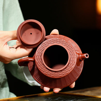 Handmade Tea Pot Original Ore Yixing Zisha Dahongpao Clay Marked Pot Engraved