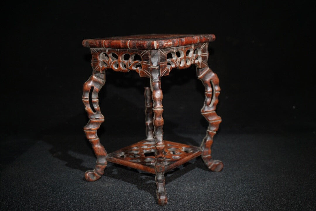 Chinese Rosewood Hand Carved Flower Rack Wooden Statue Exquisite Wood Ornament