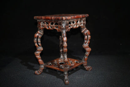 Chinese Rosewood Hand Carved Flower Rack Wooden Statue Exquisite Wood Ornament