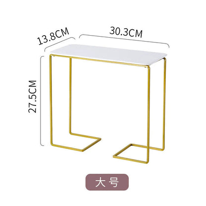 Cake Stand Wrought Iron Golden White Ceramic Plate Snacks Dessert Cupcake Holder