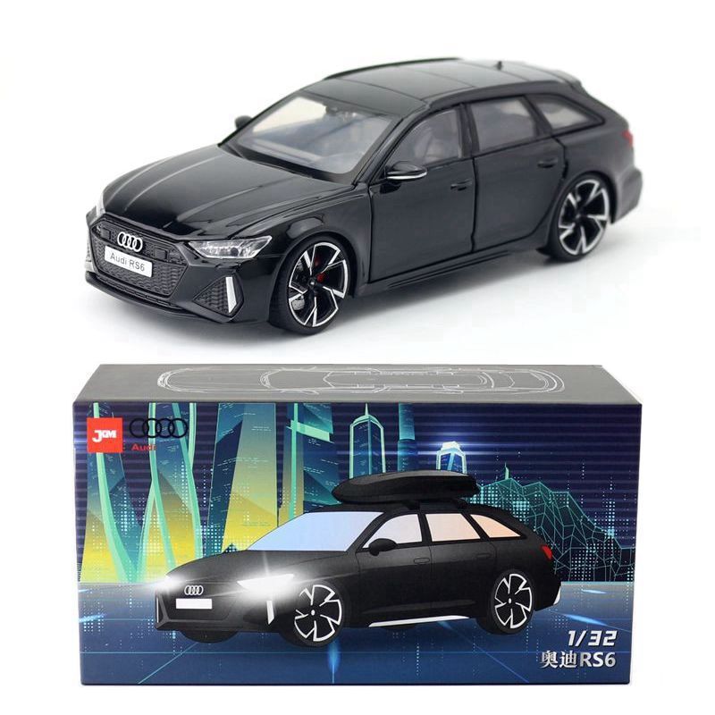 1:32 Diecast Audi RS6 2022 Metal Car Model Toy Door Open Sound Light Gift