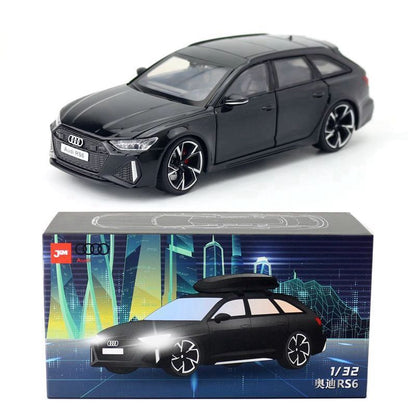 1:32 Diecast Audi RS6 2022 Metal Car Model Toy Door Open Sound Light Gift