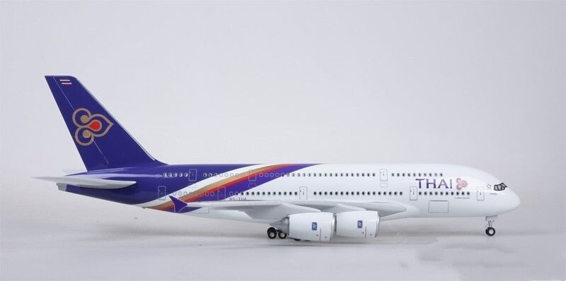 46CM 1:160 THAI AIRBUS A380 Passenger Airplane Landing Gear Resin Aircraft Model