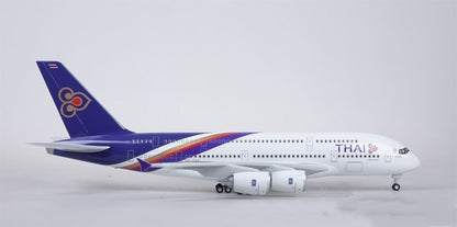 46CM 1:160 THAI AIRBUS A380 Passenger Airplane Landing Gear Resin Aircraft Model