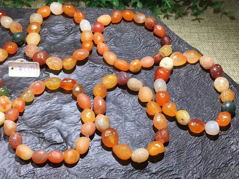 Rare Natural Gobi Desert Alashan Agate stone Prayer Pendant Bracelet