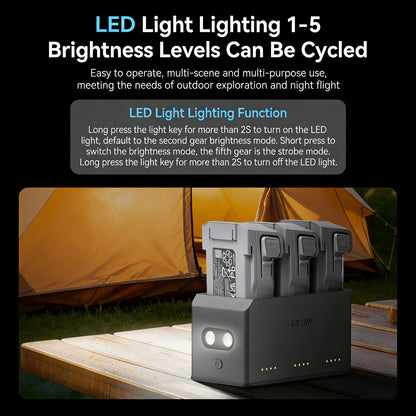 LKTOP 100W Mini 5 Pro Charging Hub – 3-Battery Fast Charge for DJI Mini Series
