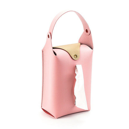 Car Auto Kitchen Bathroom PU Leather Hanging Tissue Bag Tissue Box Paper Holder