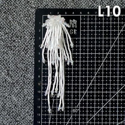 Tassel Nail Bead Cloth Paste Bag Earrings Jewelry Accessories Patch DIY Material